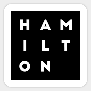 Hamilton | Black square, white letters | Canada Sticker